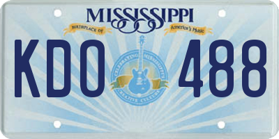 MS license plate KDO488