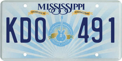 MS license plate KDO491