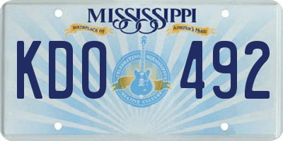 MS license plate KDO492