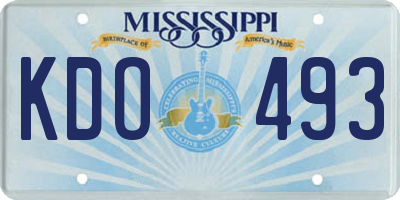 MS license plate KDO493