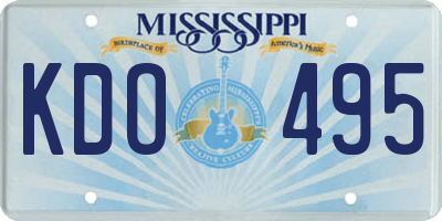MS license plate KDO495