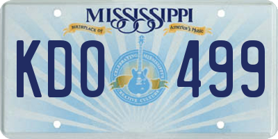 MS license plate KDO499
