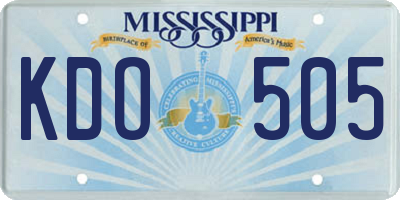 MS license plate KDO505