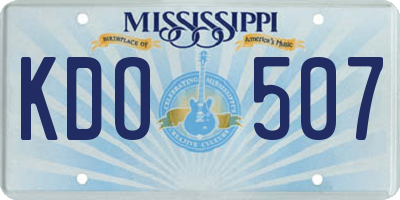 MS license plate KDO507