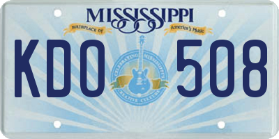 MS license plate KDO508