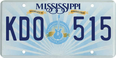 MS license plate KDO515