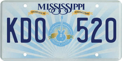 MS license plate KDO520