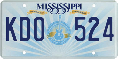 MS license plate KDO524