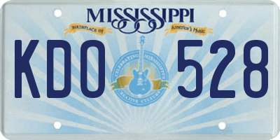 MS license plate KDO528