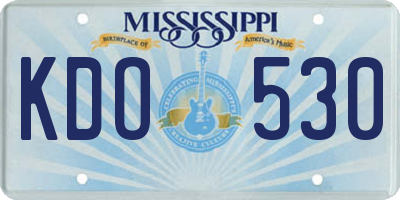MS license plate KDO530