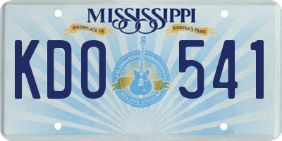 MS license plate KDO541