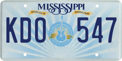 MS license plate KDO547