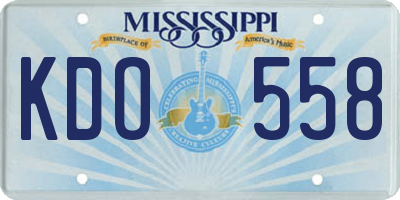 MS license plate KDO558