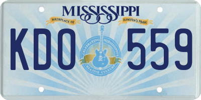 MS license plate KDO559