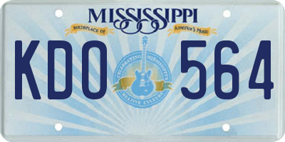 MS license plate KDO564