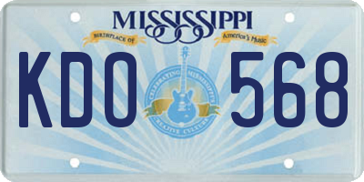 MS license plate KDO568