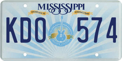 MS license plate KDO574