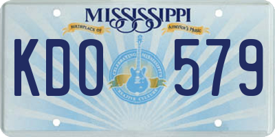 MS license plate KDO579