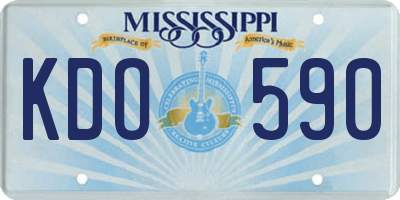 MS license plate KDO590