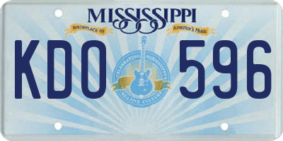 MS license plate KDO596