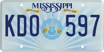 MS license plate KDO597