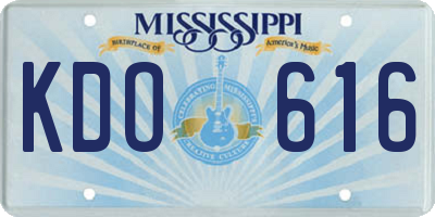 MS license plate KDO616