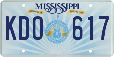 MS license plate KDO617