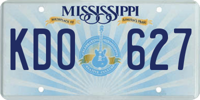 MS license plate KDO627