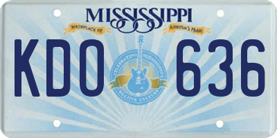 MS license plate KDO636