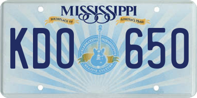 MS license plate KDO650