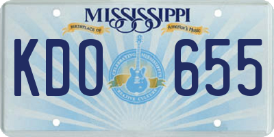 MS license plate KDO655