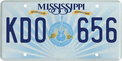 MS license plate KDO656