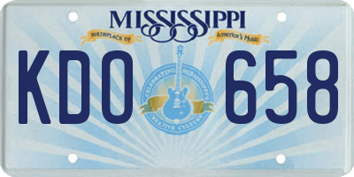 MS license plate KDO658