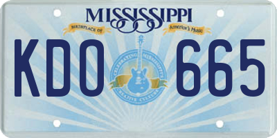 MS license plate KDO665