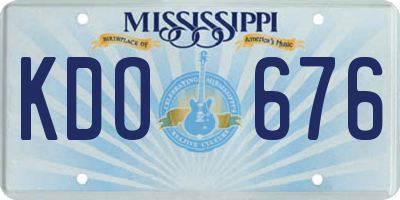 MS license plate KDO676