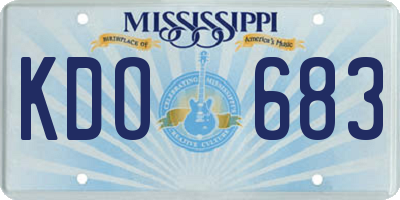 MS license plate KDO683