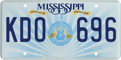 MS license plate KDO696