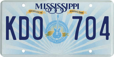 MS license plate KDO704