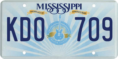 MS license plate KDO709