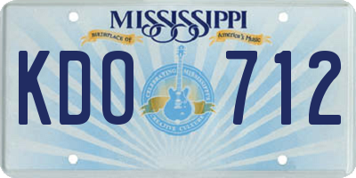 MS license plate KDO712