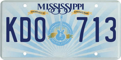 MS license plate KDO713