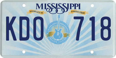MS license plate KDO718