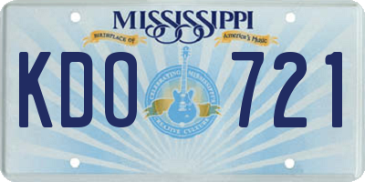 MS license plate KDO721