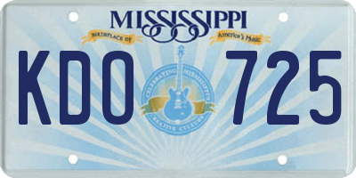 MS license plate KDO725