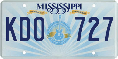 MS license plate KDO727