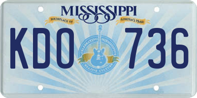 MS license plate KDO736