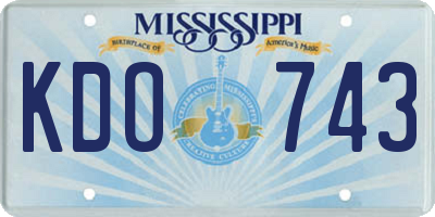 MS license plate KDO743