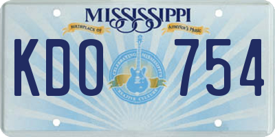 MS license plate KDO754
