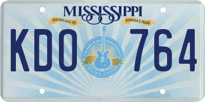 MS license plate KDO764