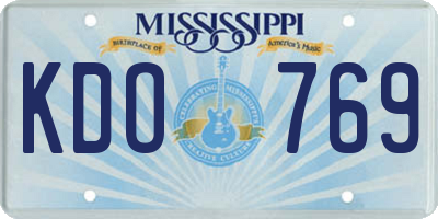 MS license plate KDO769